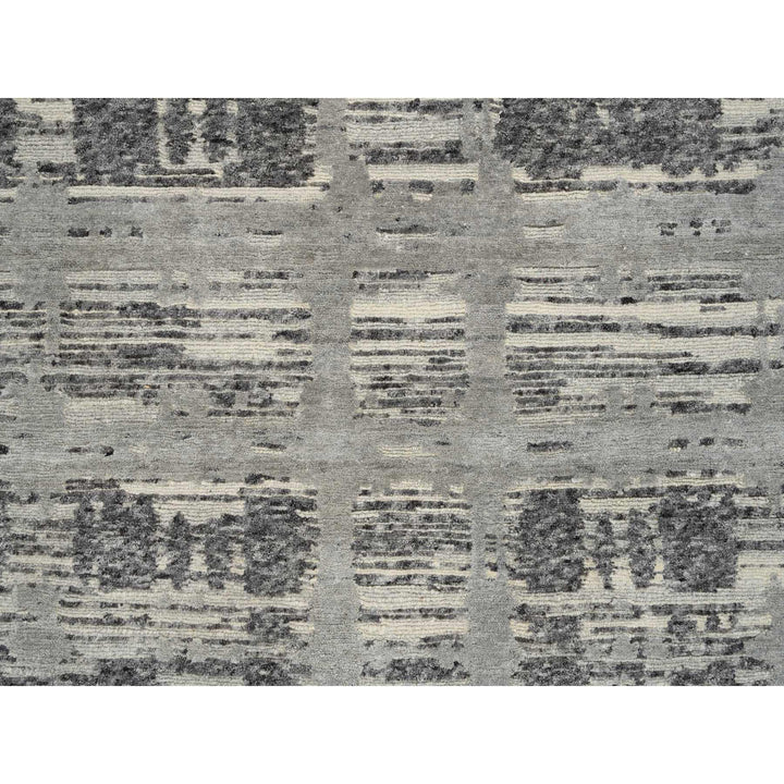 4'0" x 6'1" New Hand Knotted Grey Wool Rectangle Oriental Rug - MOA10264717