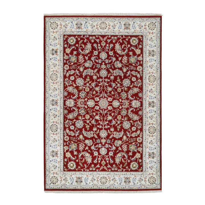 6'0" x 8'10" New Hand Knotted Red Cotton Rectangle Oriental Rug - MOA10264722