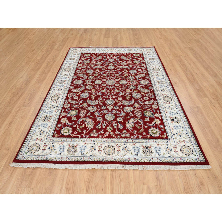 6'0" x 8'10" New Hand Knotted Red Cotton Rectangle Oriental Rug - MOA10264722