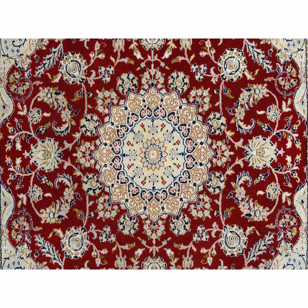 5'9" x 6'0" New Hand Knotted Red Cotton Square Oriental Rug - MOA10264724