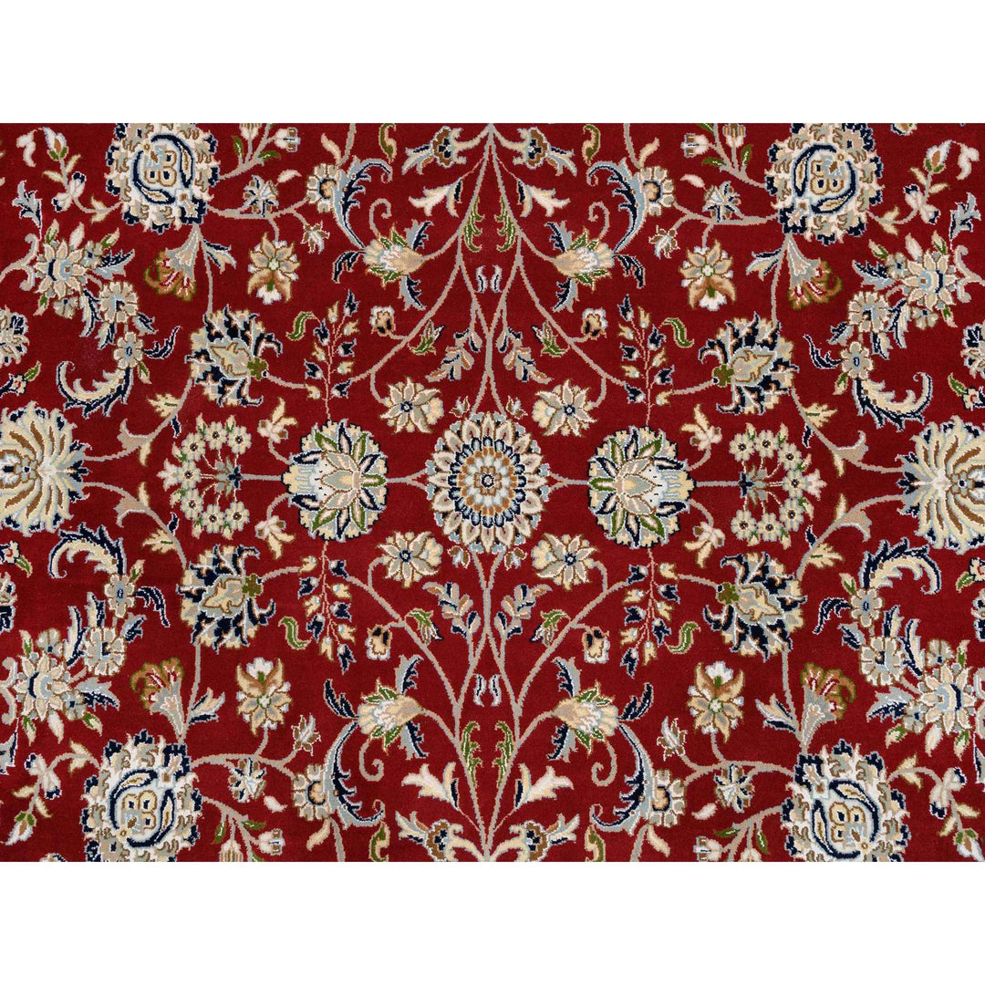 9'1" x 9'1" New Hand Knotted Red Cotton Round Oriental Rug - MOA10264728