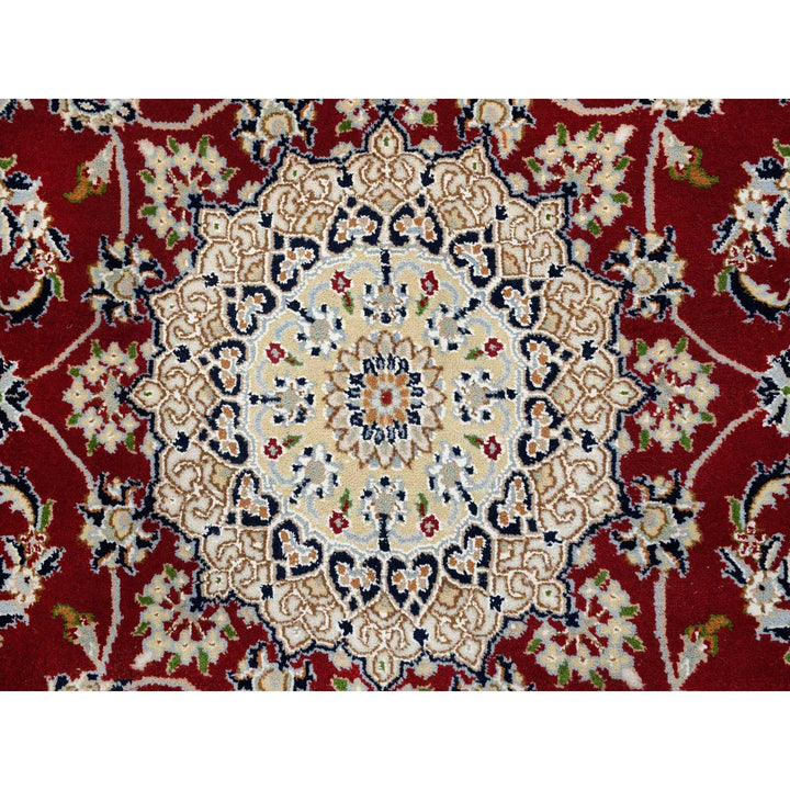 4'0" x 4'0" New Hand Knotted Red Cotton Round Oriental Rug - MOA10264752