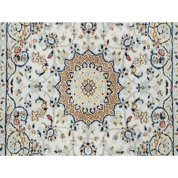 3'0" x 3'1" New Hand Knotted Ivory Wool Square Oriental Rug - MOA10264757