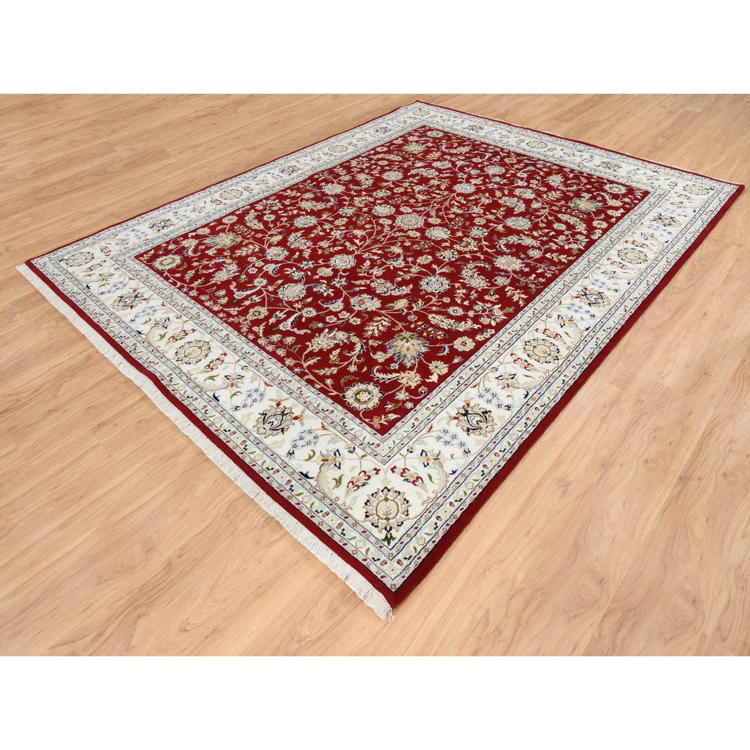 8'0" x 10'2" New Hand Knotted Red Wool Rectangle Oriental Rug - MOA10264861