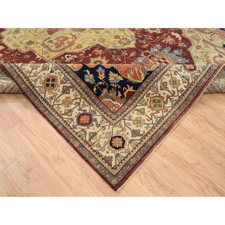 10'0" x 14'1" New Hand Knotted Red Wool Rectangle Oriental Rug - MOA10264920