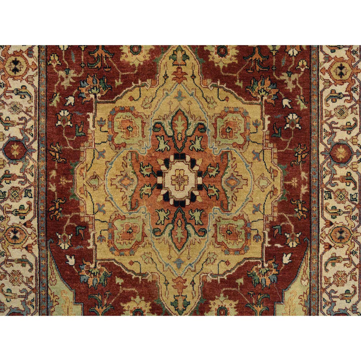 4'1" x 10'3" New Hand Knotted Red Wool Runner Oriental Rug - MOA10264957