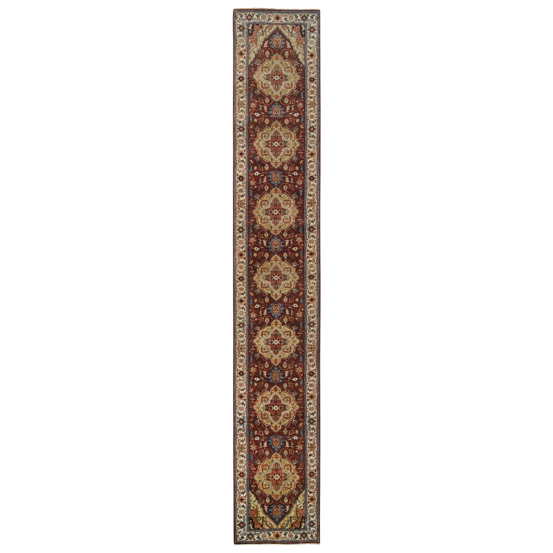 2'7" x 16'0" New Hand Knotted Red Wool Runner Oriental Rug - MOA10264966