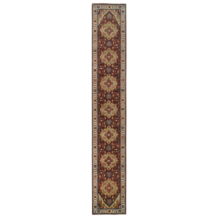 2'7" x 16'0" New Hand Knotted Red Wool Runner Oriental Rug - MOA10264966