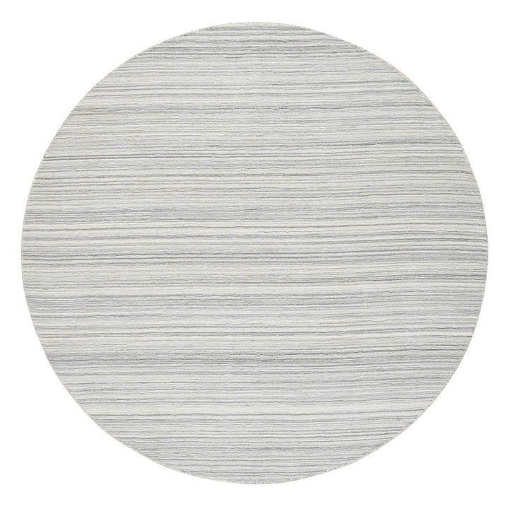 8'0" x 8'0" New Hand Loomed Grey Wool Round Oriental Rug - MOA10264982