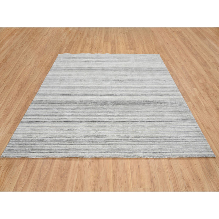 8'1" x 8'0" New Hand Loomed Grey Wool Square Oriental Rug - MOA10264990