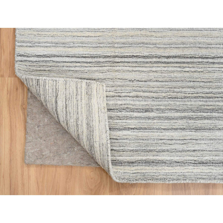 8'1" x 8'0" New Hand Loomed Grey Wool Square Oriental Rug - MOA10264990