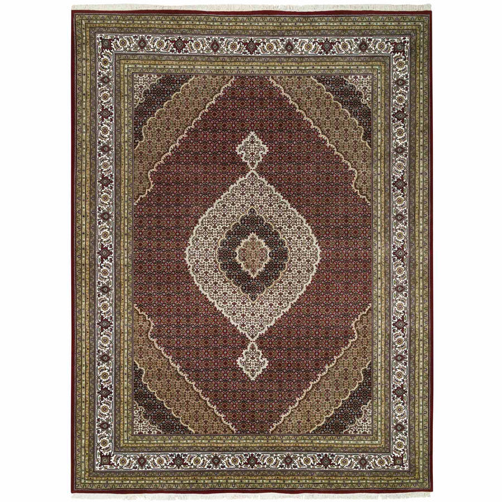 9'2" x 12'3" New Hand Knotted Red Cotton Rectangle Oriental Rug - MOA10265044