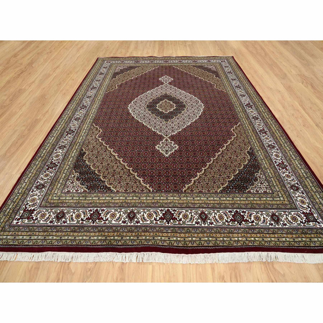 9'2" x 12'3" New Hand Knotted Red Cotton Rectangle Oriental Rug - MOA10265044