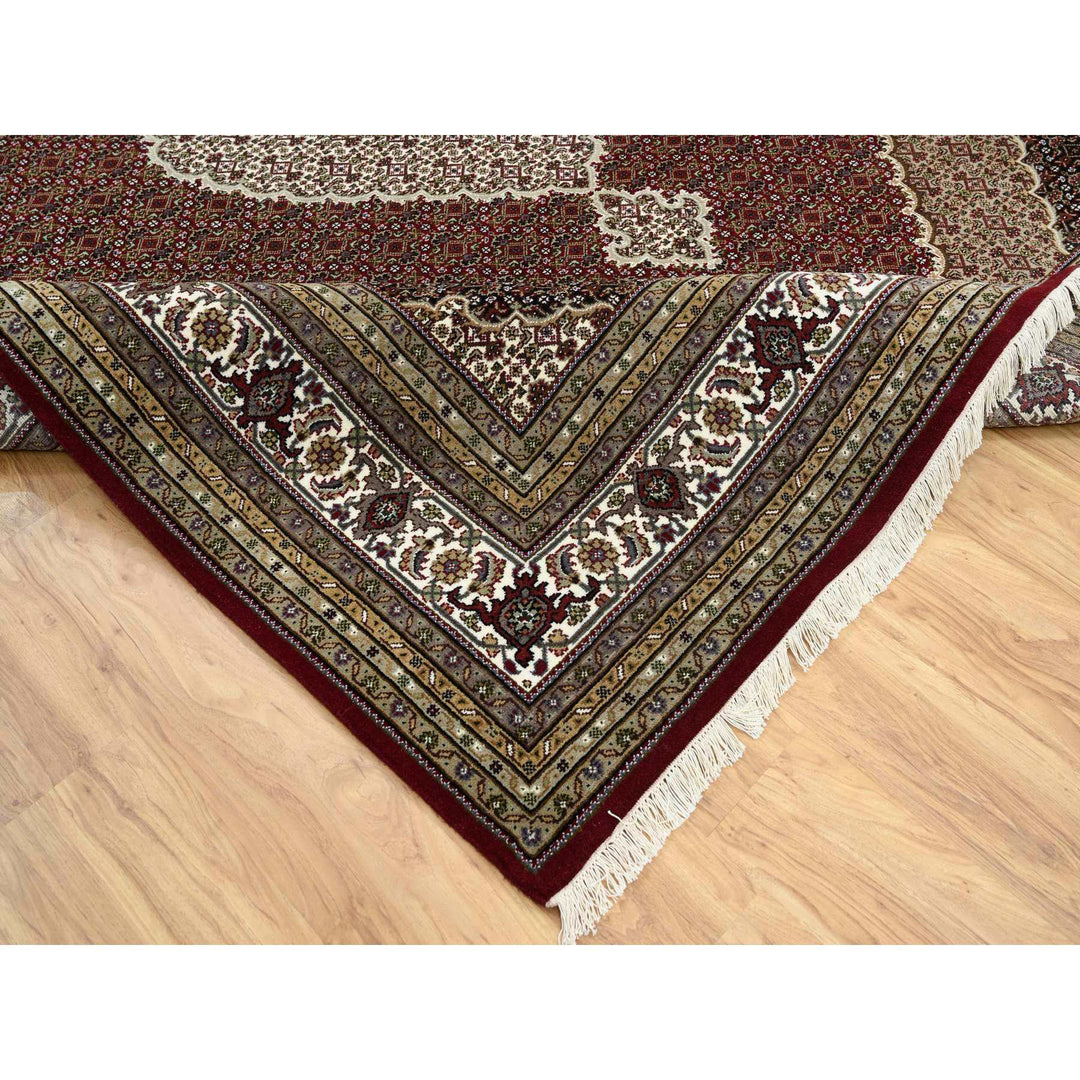 9'2" x 12'3" New Hand Knotted Red Cotton Rectangle Oriental Rug - MOA10265044