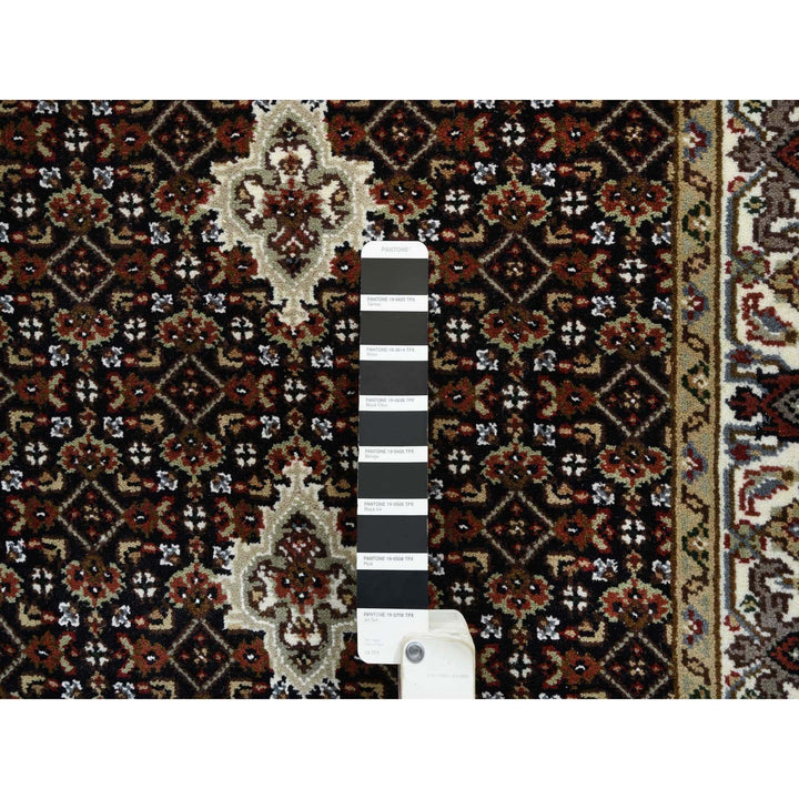 2'8" x 12'4" New Hand Knotted Black Cotton Runner Oriental Rug - MOA10265058