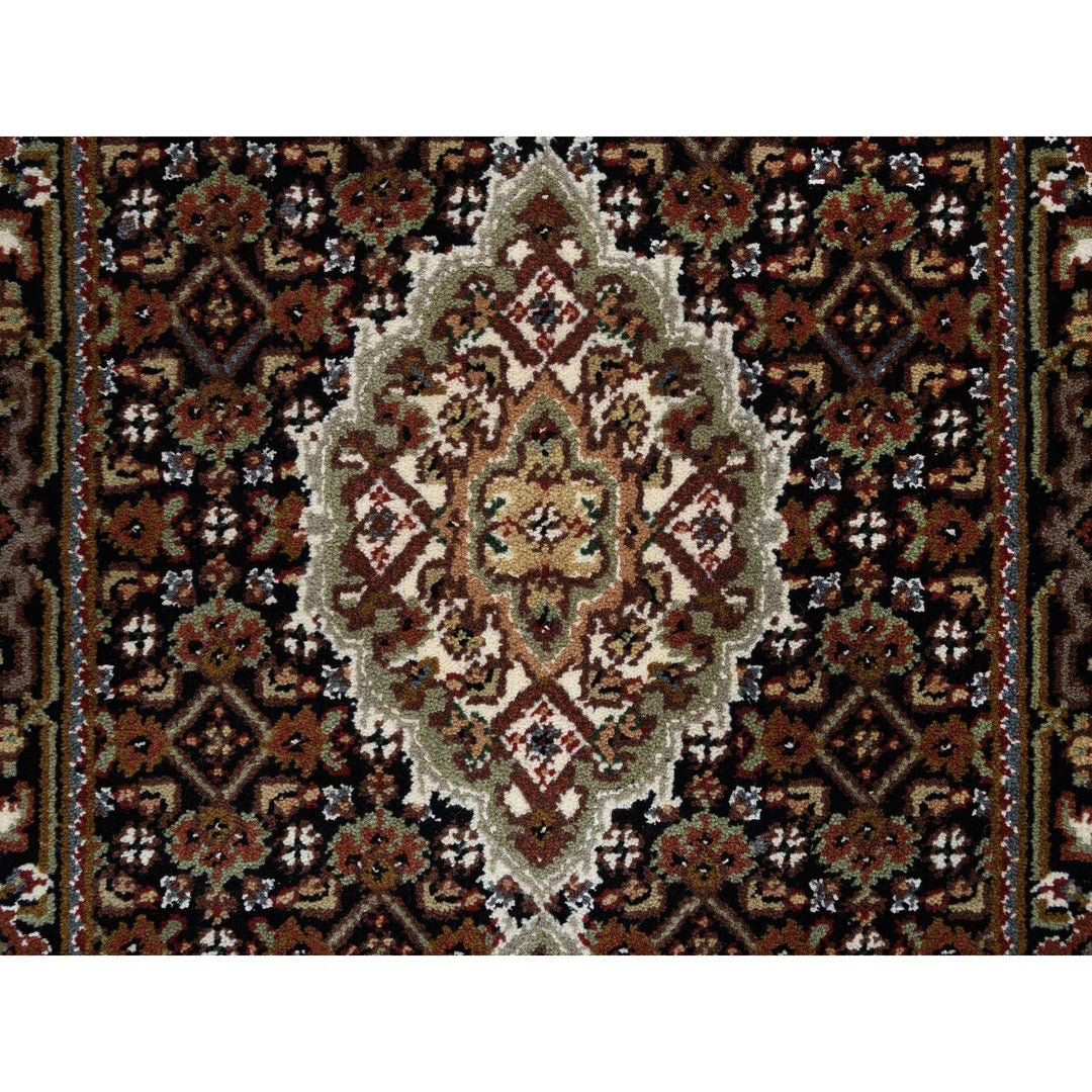 2'0" x 10'2" New Hand Knotted Black Cotton Runner Oriental Rug - MOA10265059