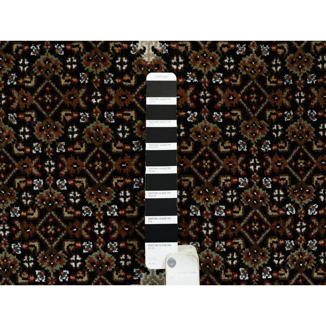 2'8" x 8'3" New Hand Knotted Black Cotton Runner Oriental Rug - MOA10265060