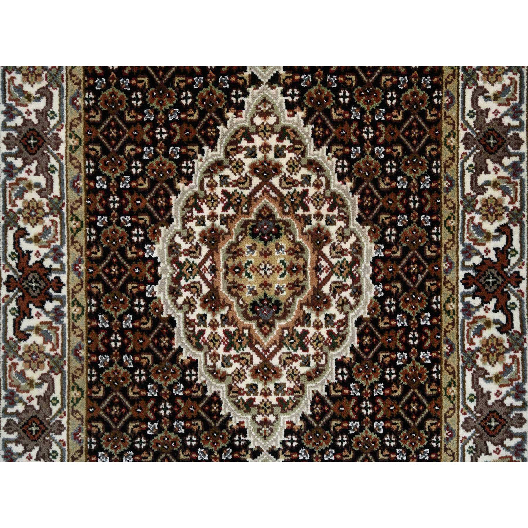 2'8" x 8'3" New Hand Knotted Black Cotton Runner Oriental Rug - MOA10265060