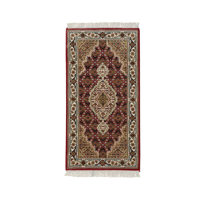 2'0" x 4'2" New Hand Knotted Red Cotton Rectangle Oriental Rug - MOA10265083