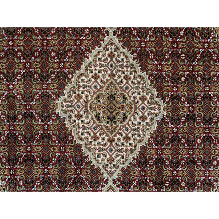 5'3" x 5'3" New Hand Knotted Red Cotton Round Oriental Rug - MOA10265091