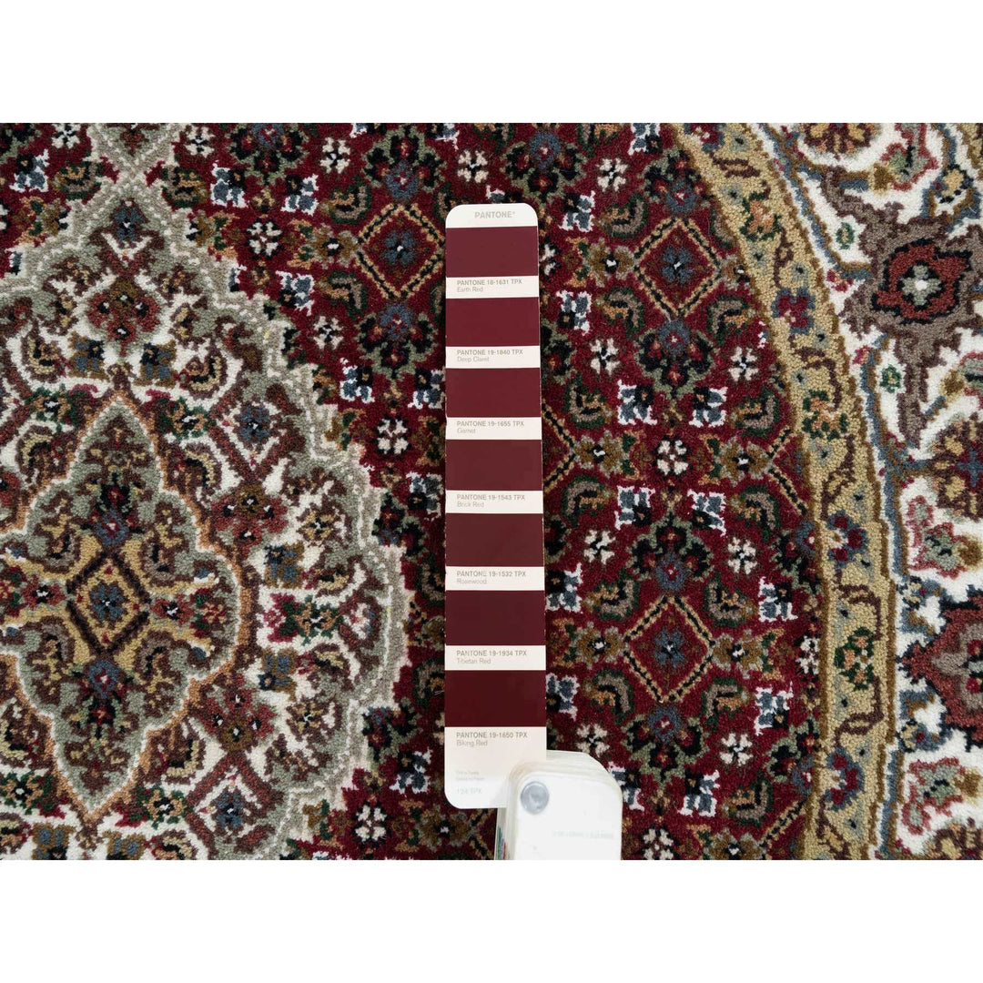 3'4" x 3'4" New Hand Knotted Red Cotton Round Oriental Rug - MOA10265093