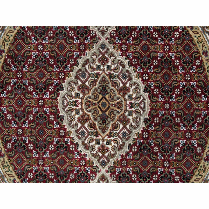 3'4" x 3'4" New Hand Knotted Red Cotton Round Oriental Rug - MOA10265093