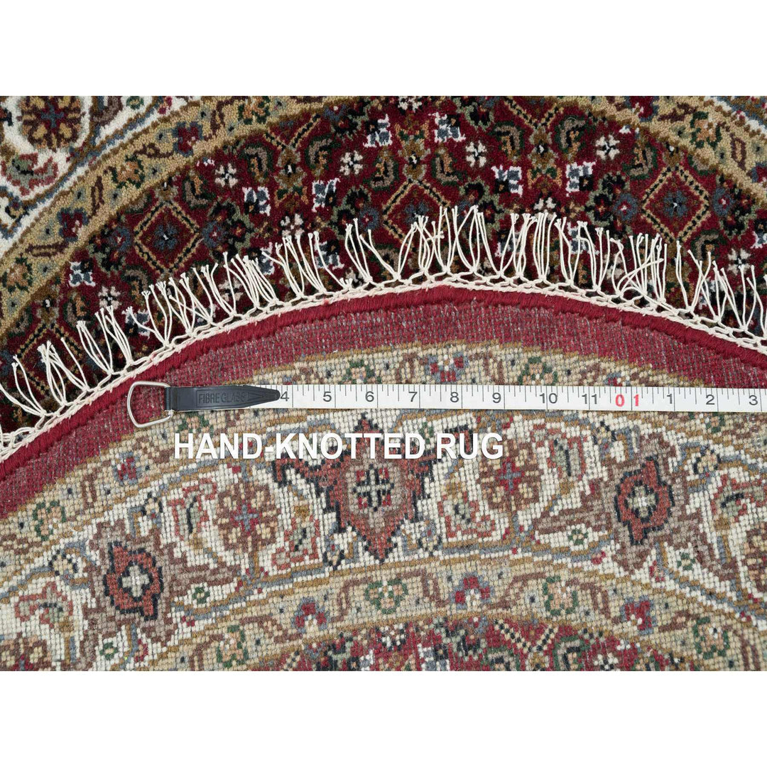 3'4" x 3'4" New Hand Knotted Red Cotton Round Oriental Rug - MOA10265093