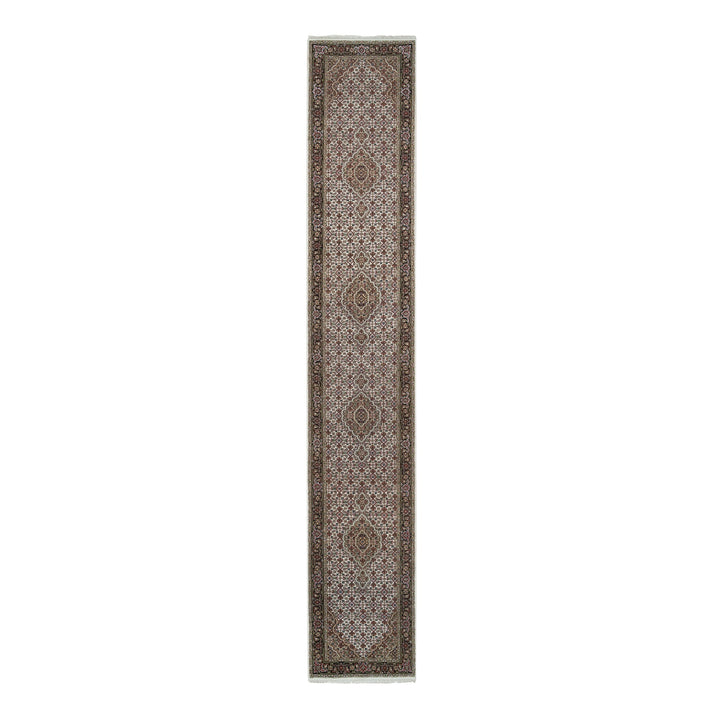 2'5" x 14'3" New Hand Knotted Ivory Cotton Runner Oriental Rug - MOA10265114