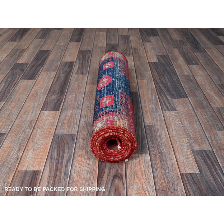 2'5" x 9'10" Vintage Hand Knotted Pink Wool Runner Oriental Rug - MOA102651