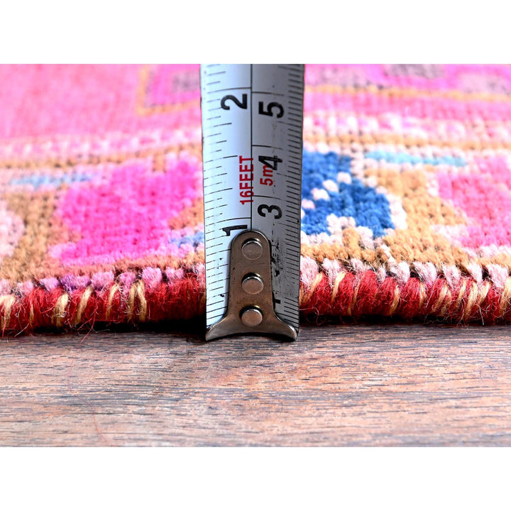 2'5" x 9'10" Vintage Hand Knotted Pink Wool Runner Oriental Rug - MOA102651