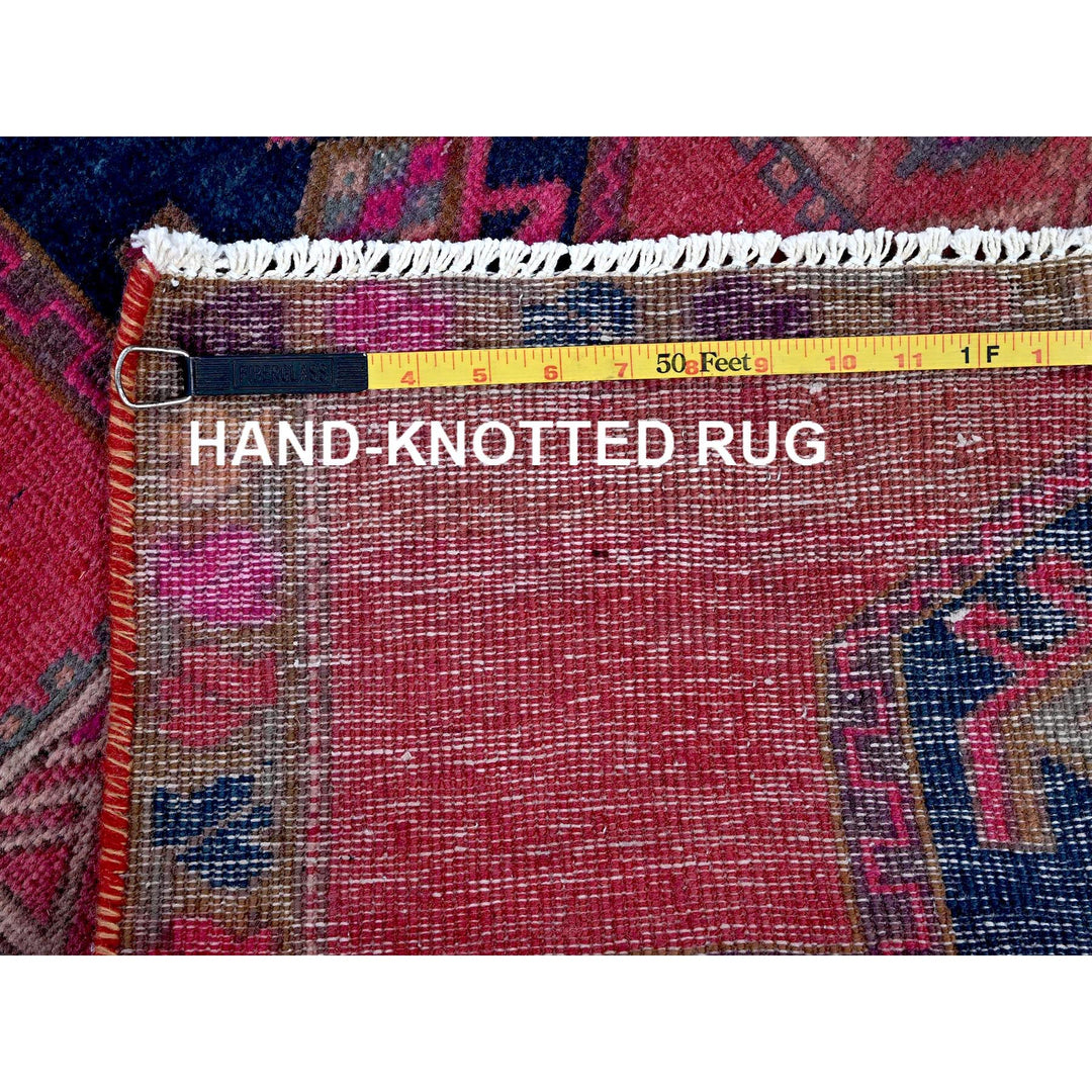 2'5" x 9'10" Vintage Hand Knotted Pink Wool Runner Oriental Rug - MOA102651