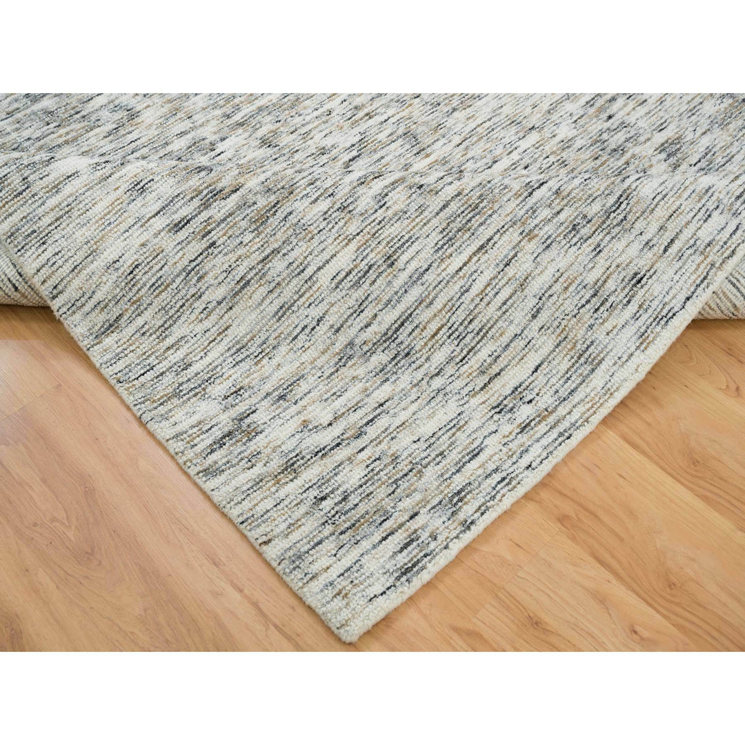 6'3" x 9'1" New Hand Loomed Beige Wool Rectangle Oriental Rug - MOA10265227