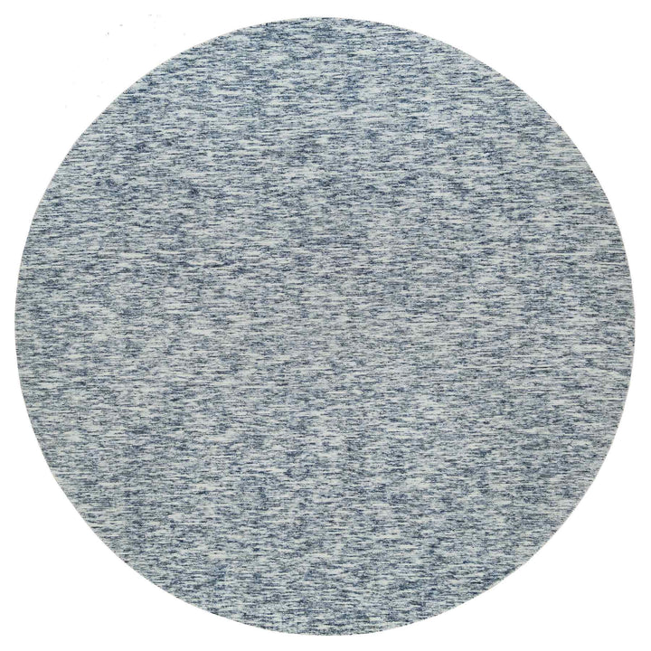 12'0" x 12'0" New Hand Loomed Blue Wool Round Oriental Rug - MOA10265239