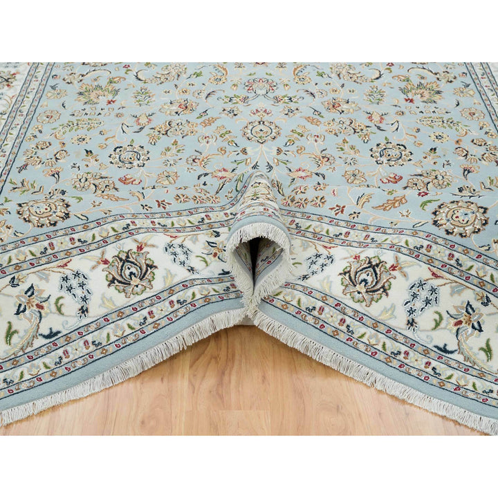 8'0" x 10'1" New Hand Knotted Blue Cotton Rectangle Oriental Rug - MOA10265291