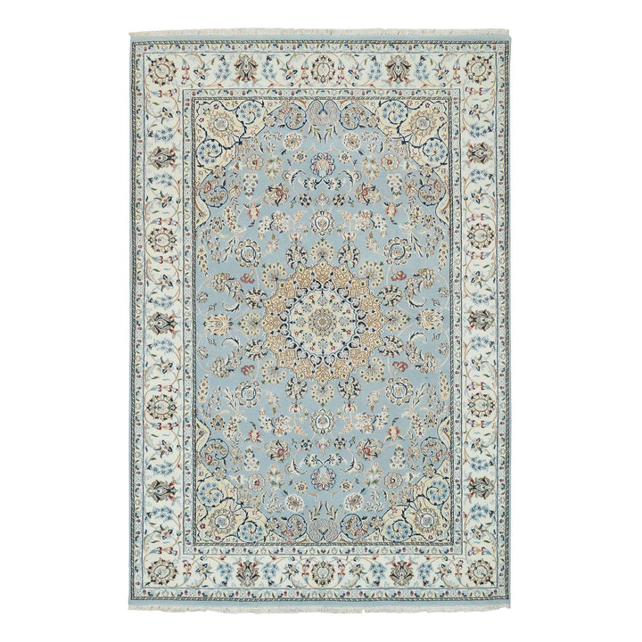 5'10" x 9'1" New Hand Knotted Blue Cotton Rectangle Oriental Rug - MOA10265299