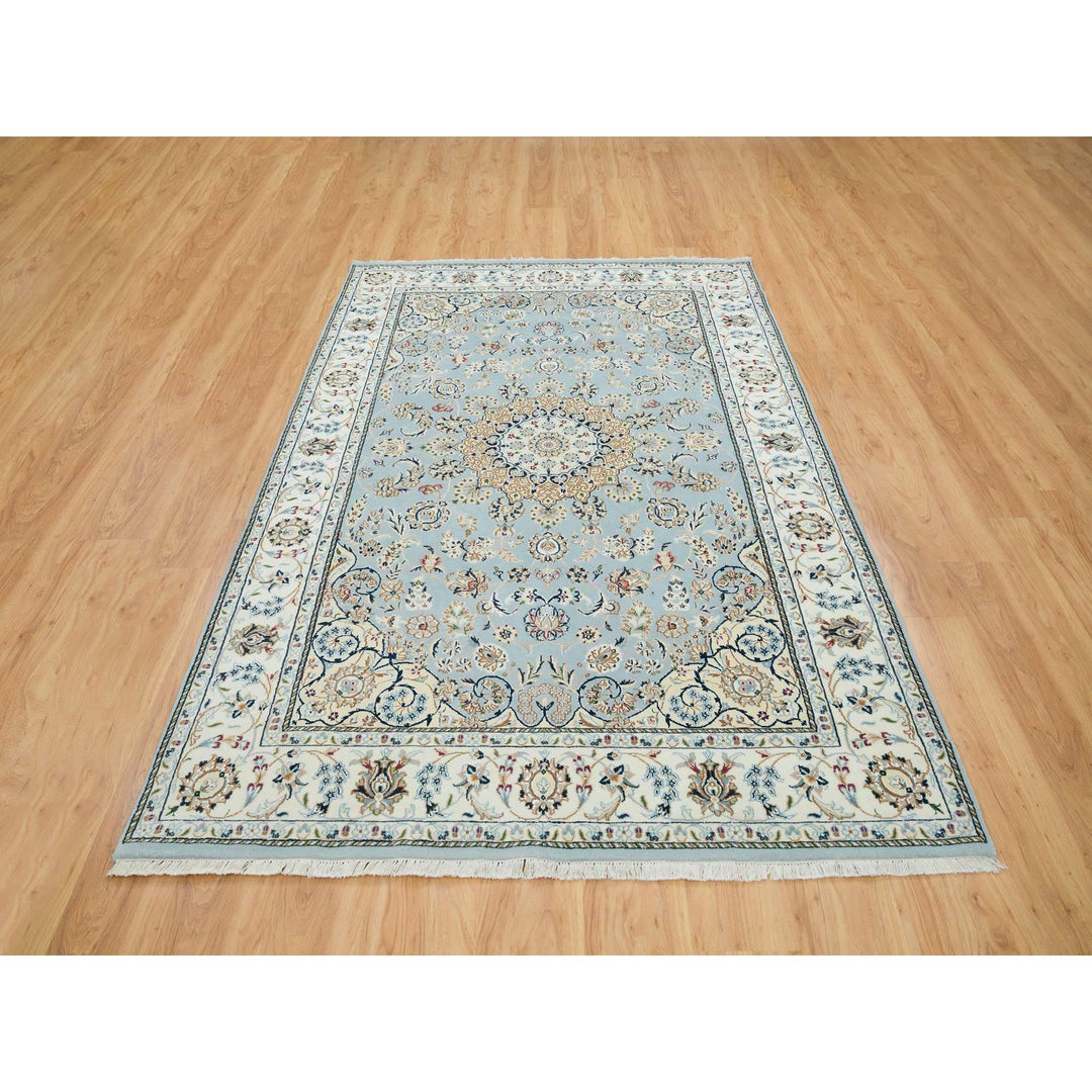 5'10" x 9'1" New Hand Knotted Blue Cotton Rectangle Oriental Rug - MOA10265299