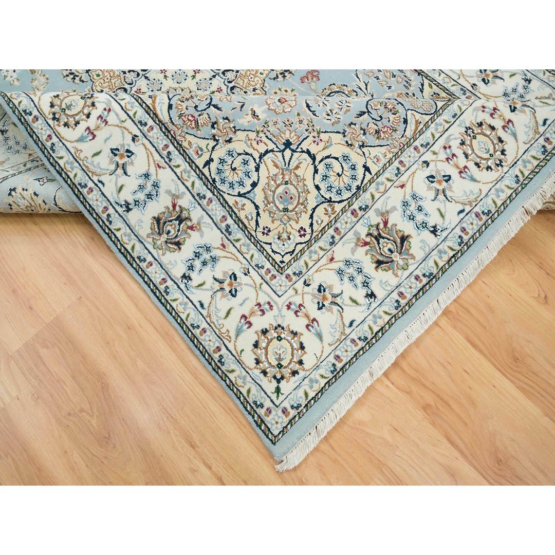 5'10" x 9'1" New Hand Knotted Blue Cotton Rectangle Oriental Rug - MOA10265299