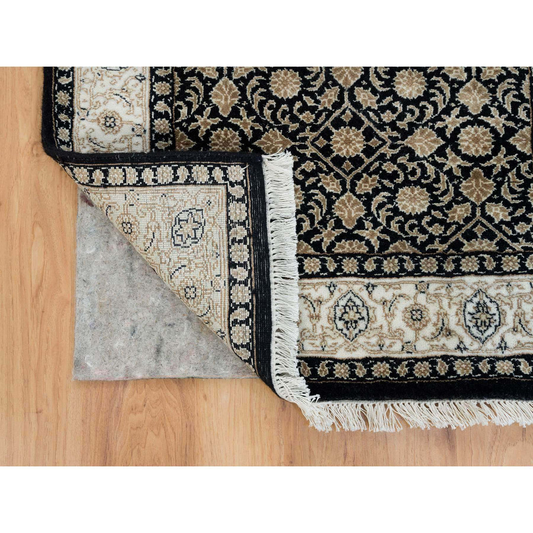 2'5" x 4'7" New Hand Knotted Black Cotton Rectangle Oriental Rug - MOA10265310