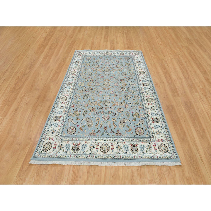 6'0" x 9'2" New Hand Knotted Blue Cotton Rectangle Oriental Rug - MOA10265321