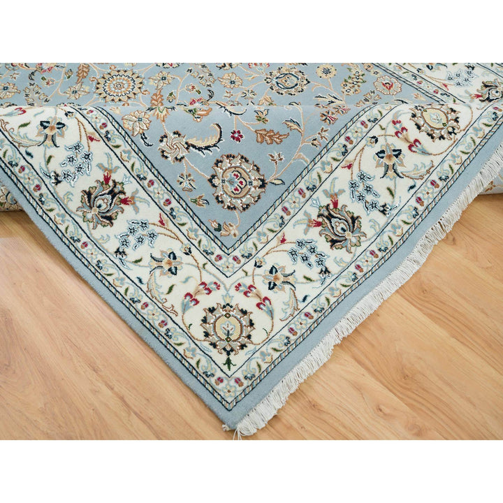 6'0" x 9'2" New Hand Knotted Blue Cotton Rectangle Oriental Rug - MOA10265321