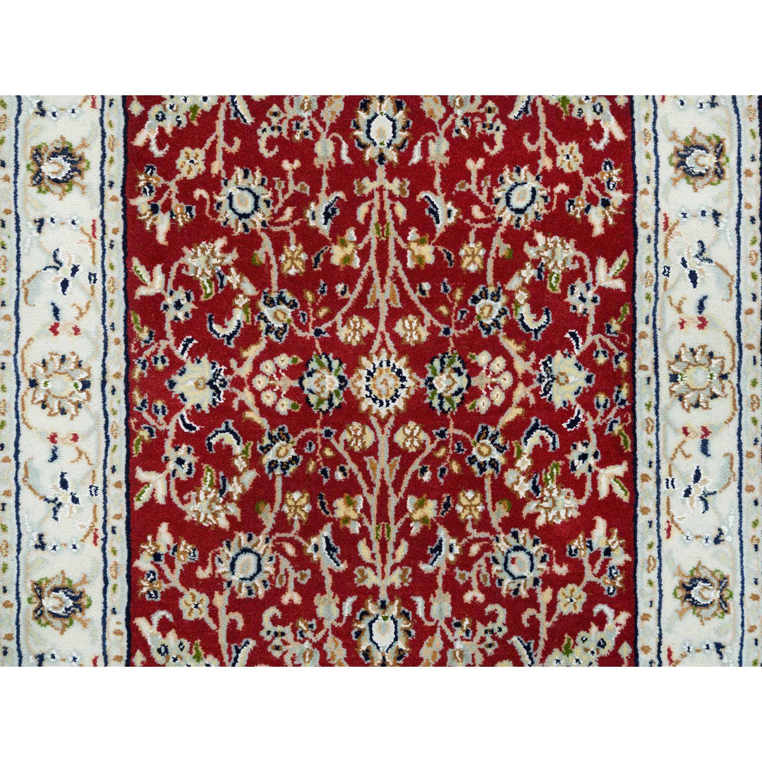 2'7" x 10'5" New Hand Knotted Red Cotton Runner Oriental Rug - MOA10265369