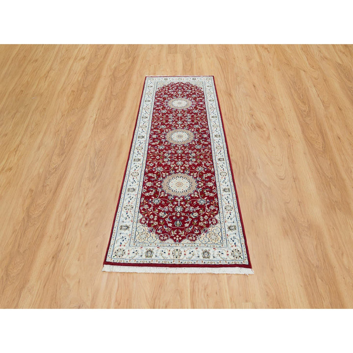 2'7" x 8'2" New Hand Knotted Red Cotton Runner Oriental Rug - MOA10265370