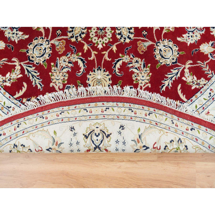 8'0" x 8'0" New Hand Knotted Red Cotton Round Oriental Rug - MOA10265390