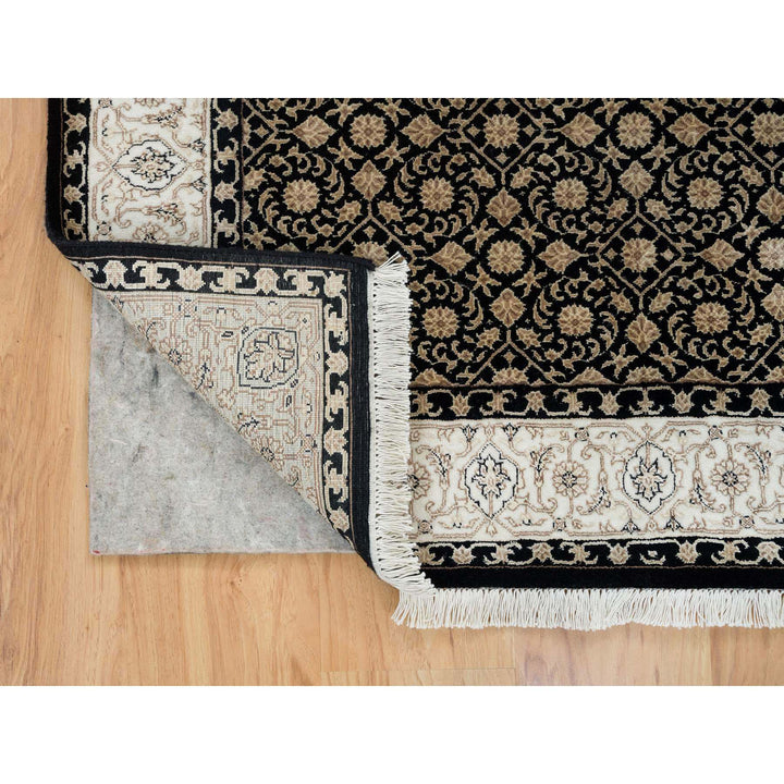 4'0" x 6'0" New Hand Knotted Black Cotton Rectangle Oriental Rug - MOA10265393