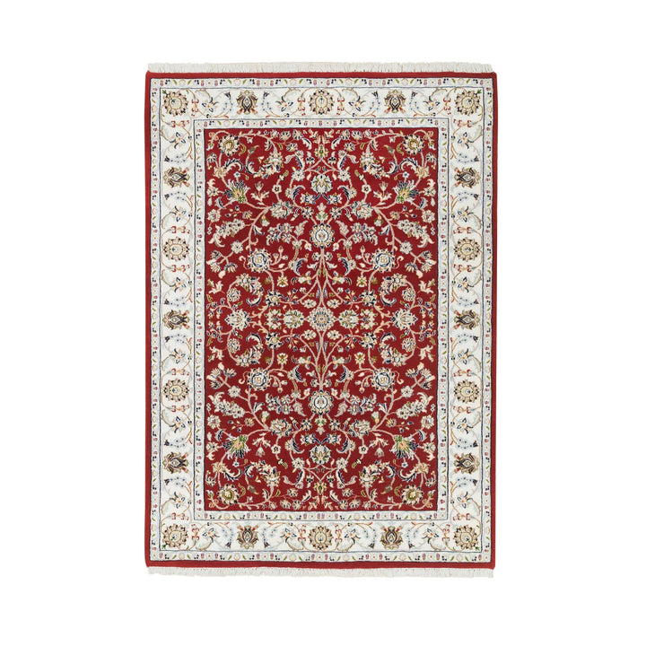 4'0" x 6'2" New Hand Knotted Red Cotton Rectangle Oriental Rug - MOA10265394