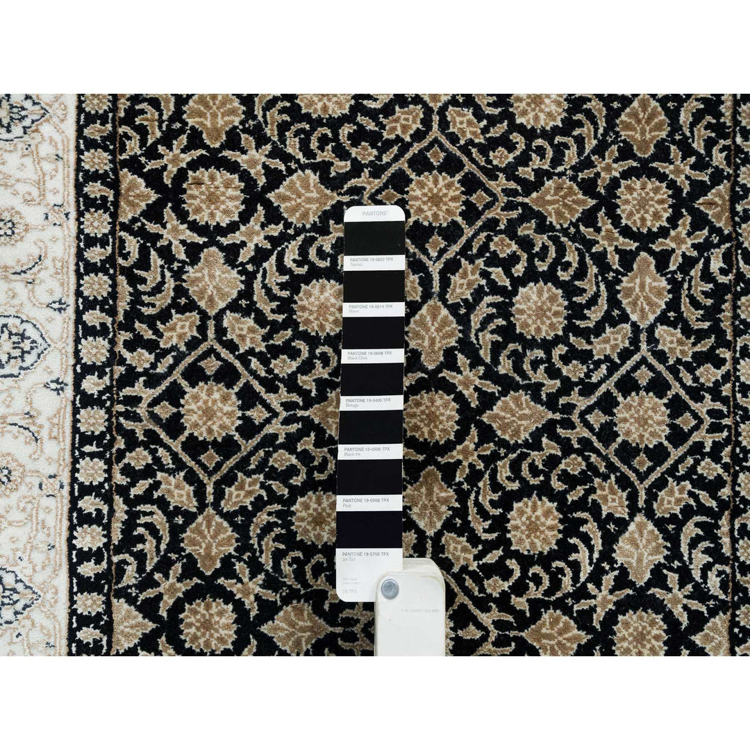 3'0" x 5'3" New Hand Knotted Black Cotton Rectangle Oriental Rug - MOA10265412