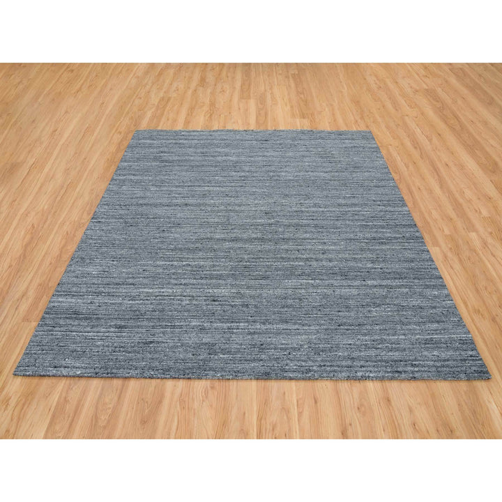 8'1" x 8'0" New Hand Loomed Grey Wool Square Oriental Rug - MOA10265416