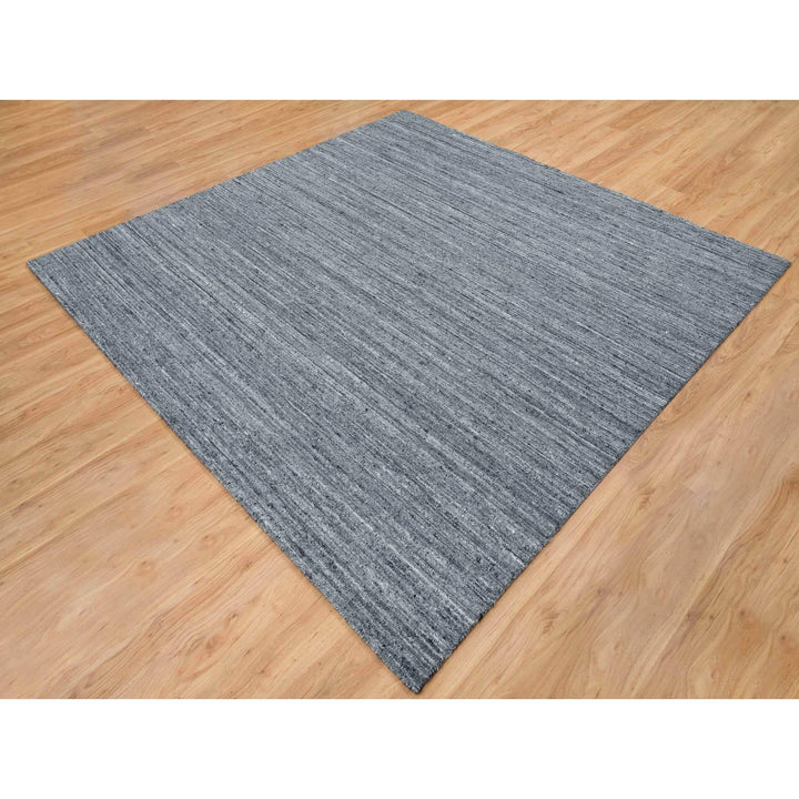 8'1" x 8'0" New Hand Loomed Grey Wool Square Oriental Rug - MOA10265416