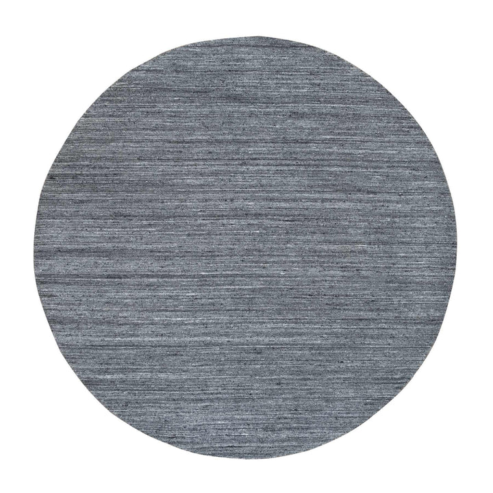 8'0" x 8'0" New Hand Loomed Grey Wool Round Oriental Rug - MOA10265420