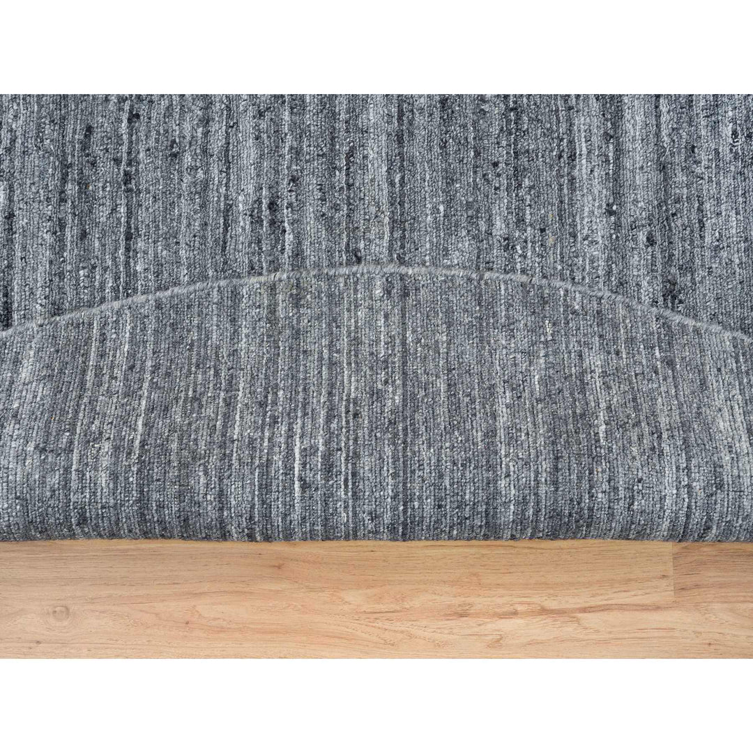 8'0" x 8'0" New Hand Loomed Grey Wool Round Oriental Rug - MOA10265420